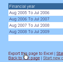 Export this page to Excel