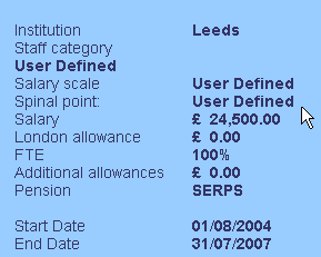 Summary information from user defined calculation