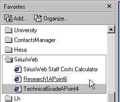 list of calculations as favorites